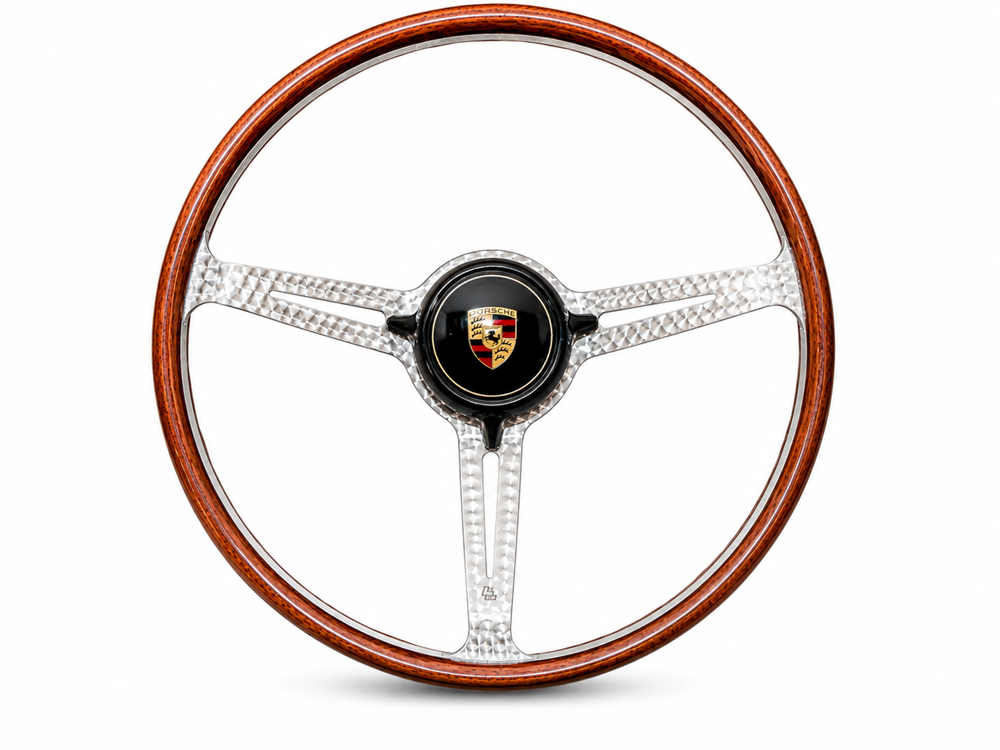 Les Leston wooden steering wheel handmade in England to fit an original VDM boss for classic Porsche 356 Pre A, 356A, 356B and 356C models