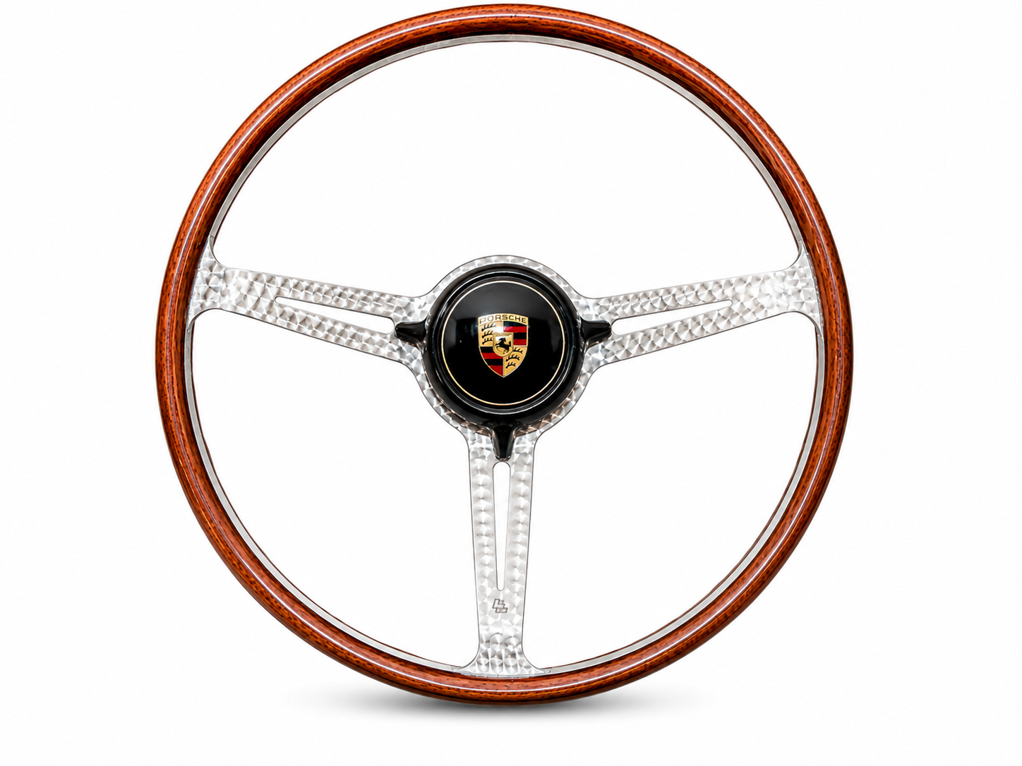 Les Leston wooden steering wheel handmade in England to fit an original VDM boss for classic Porsche 356 Pre A, 356A, 356B and 356C models