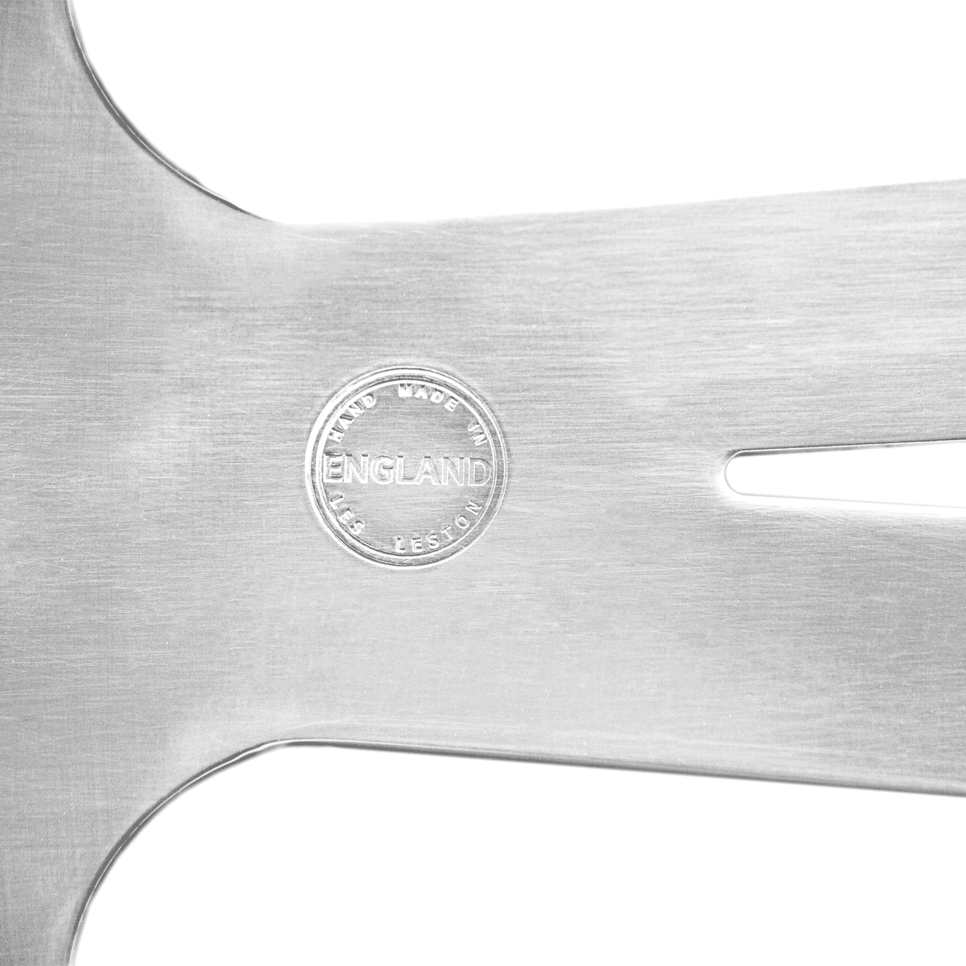 Close-up of Made in England stamp on Les Leston Monte Carlo 14-inch steering wheel confirming British manufacture