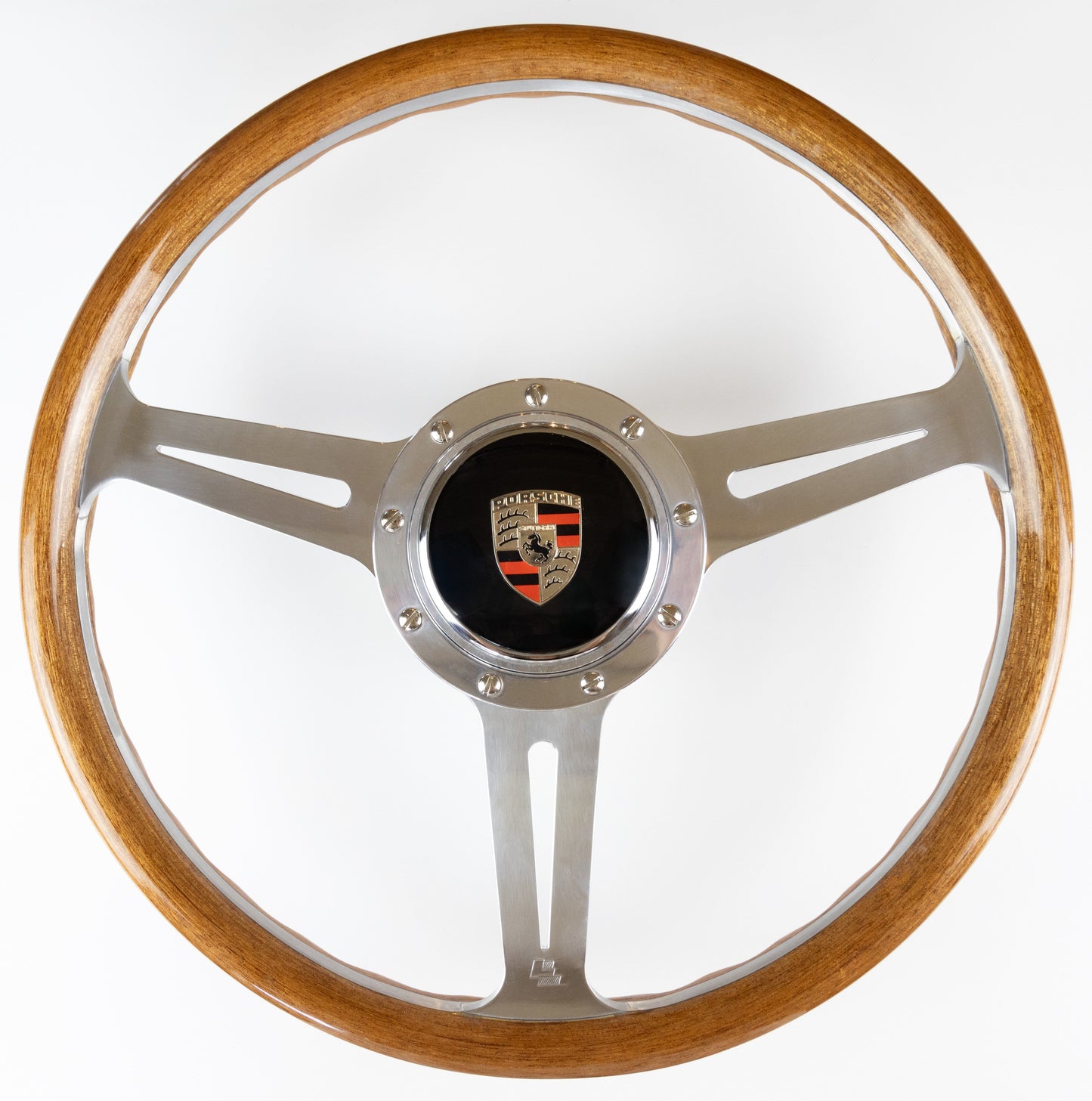 Les Leston Monte Carlo 14-inch flat steering wheel with polished aluminium spokes and classic rim design