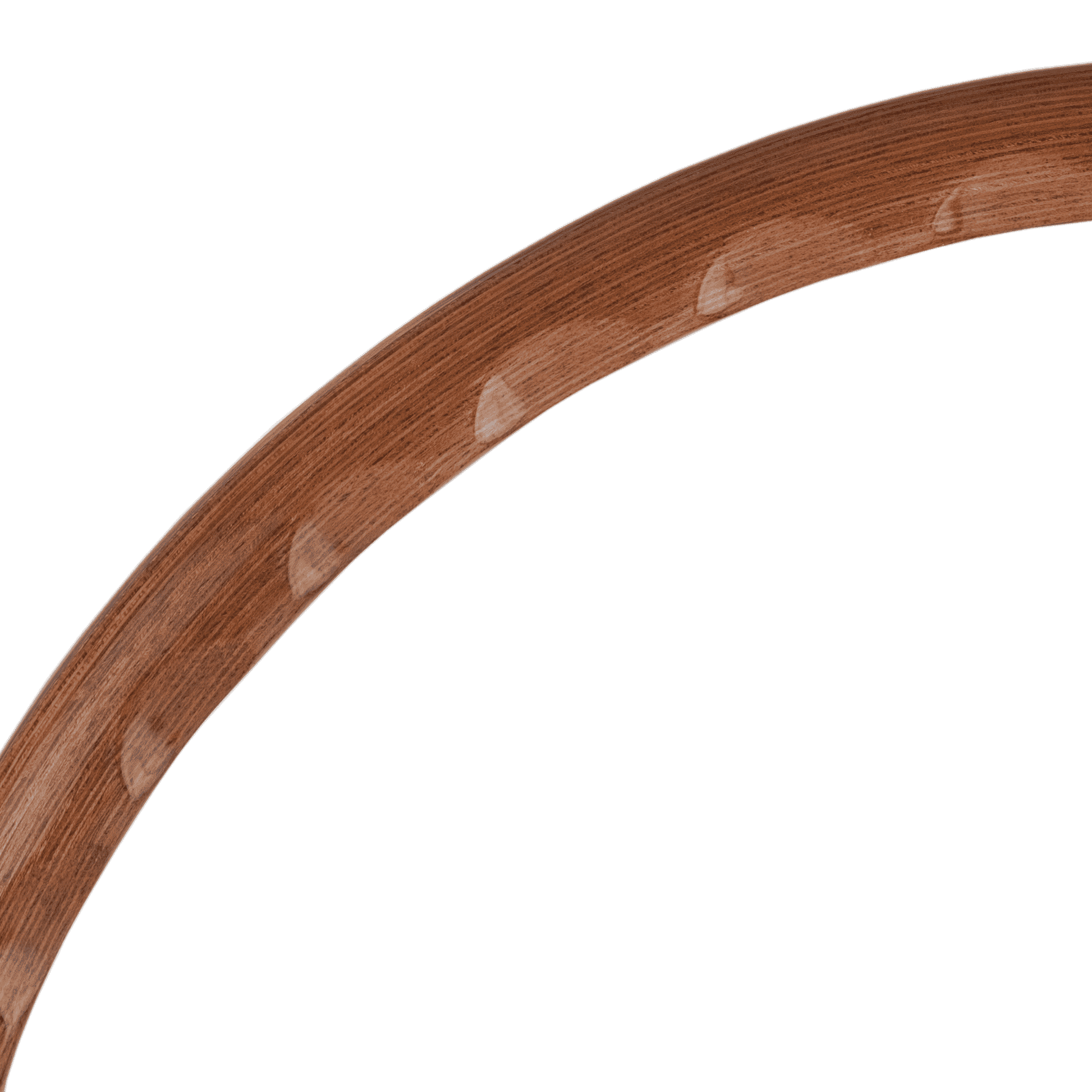Rear view of Les Leston Monte Carlo 14-inch flat steering wheel showing finger slot detailing and spoke construction