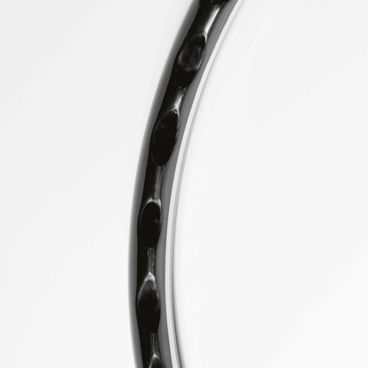 Rear view of Les Leston Monte Carlo 15-inch dished steering wheel showing finger slot detailing and spoke construction