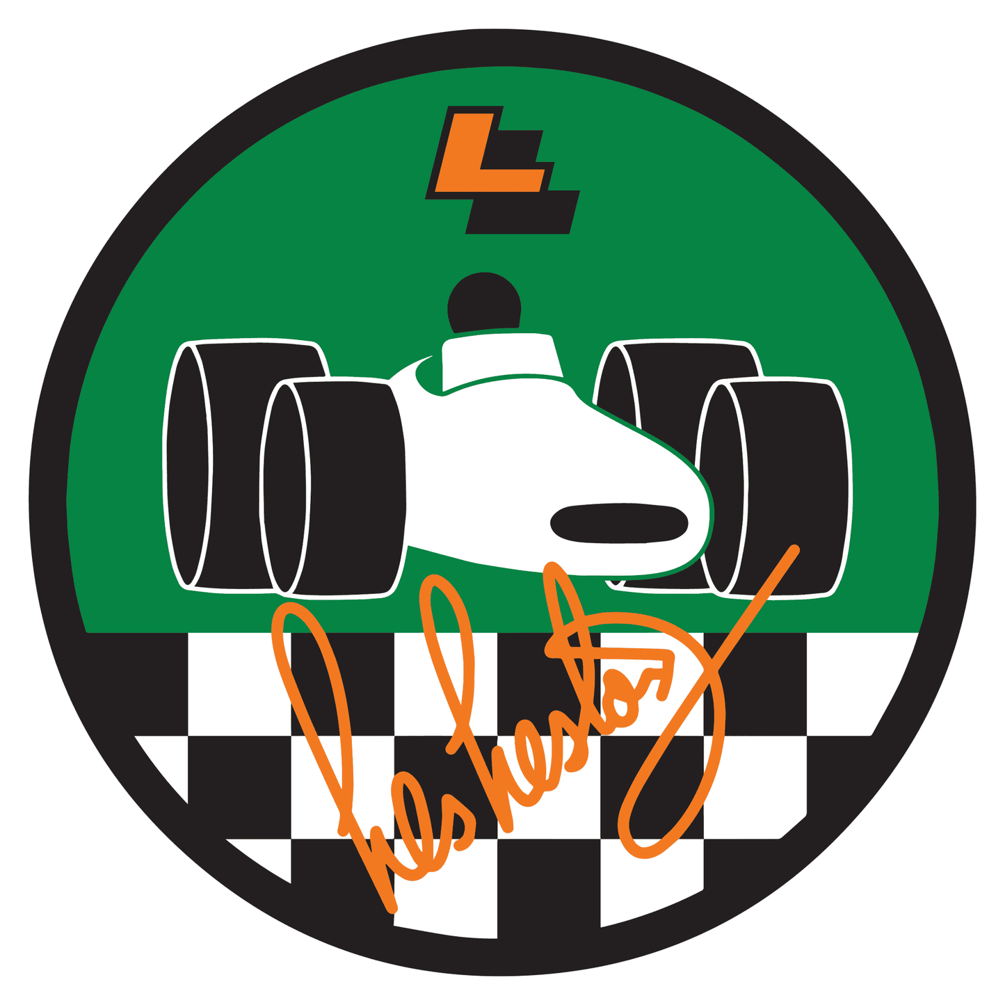 Les Leston Racing sticker showing branded motorsport design and finish